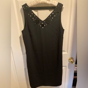Women’s Ann Taylor Black Jeweled Sleeveless Dress - Size 14